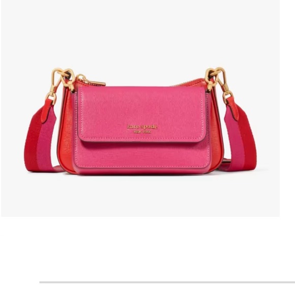 Kate Spade double bag color block crossbody Soffiano leather bag - Picture 3 of 13